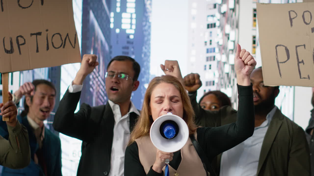 Activists taking part in a political protest near parliament building