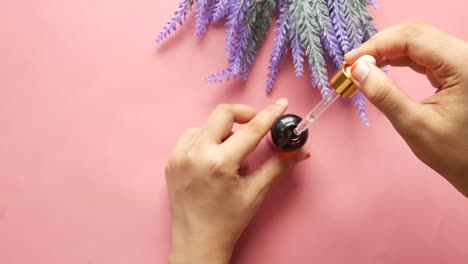 applying essential oil with lavender