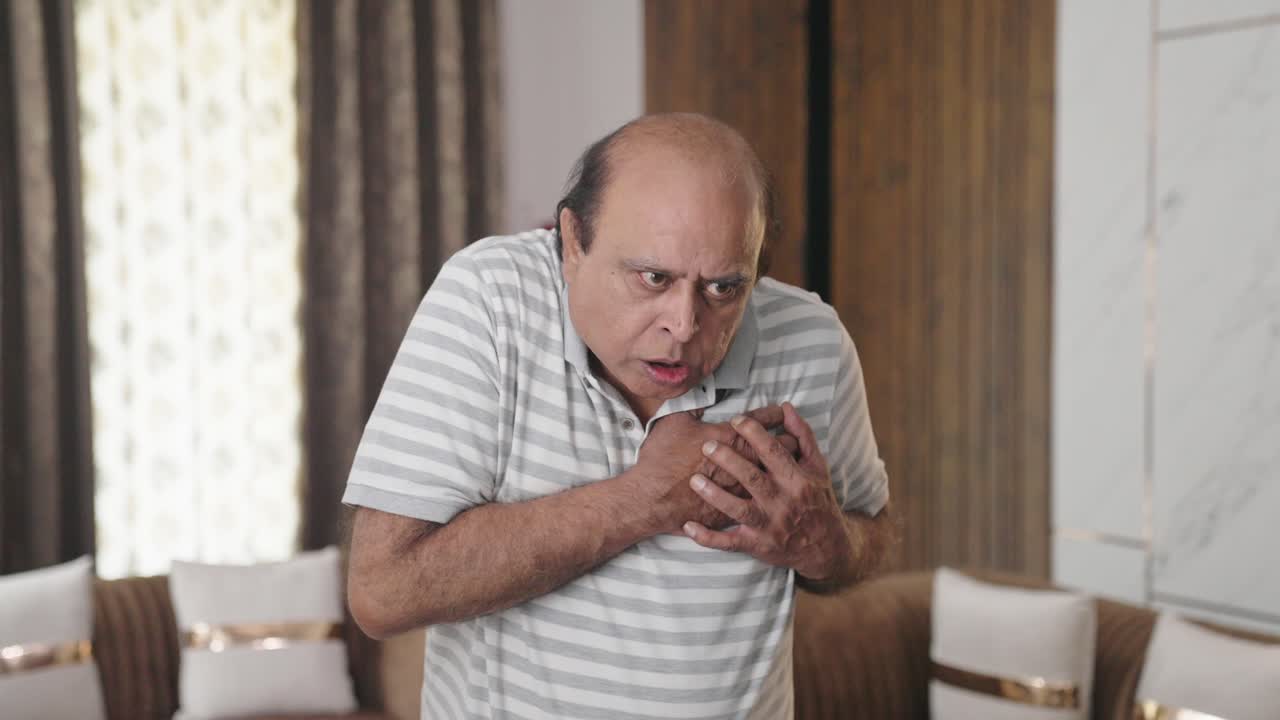 Fat Indian Old Man Having A Heart Attack Free Stock Video Footage Download  Clips