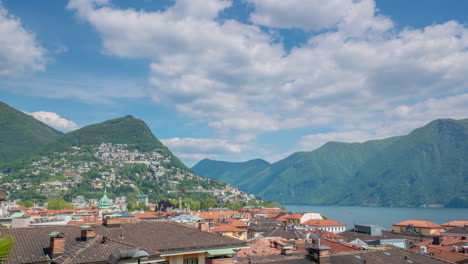 lapso de tiempo de la impresionante vista desde la iglesia de lugano