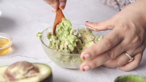 homemade avocado face mask preparation