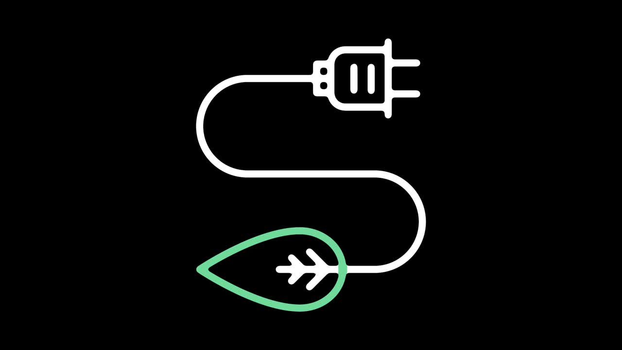 Electric Car Market Line Icon Animation with Alpha