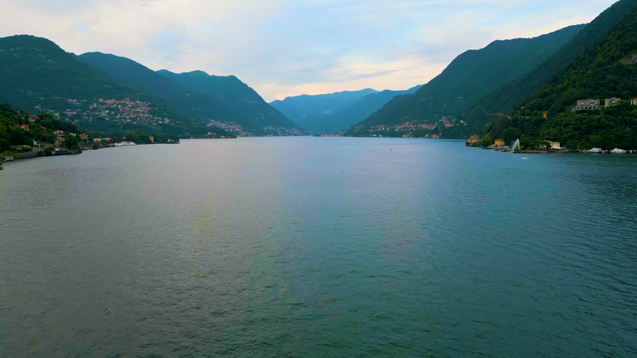 4K Aerial Drone Video of the Mountains Surrounding Beautiful Lake Como, Italy in the Summer