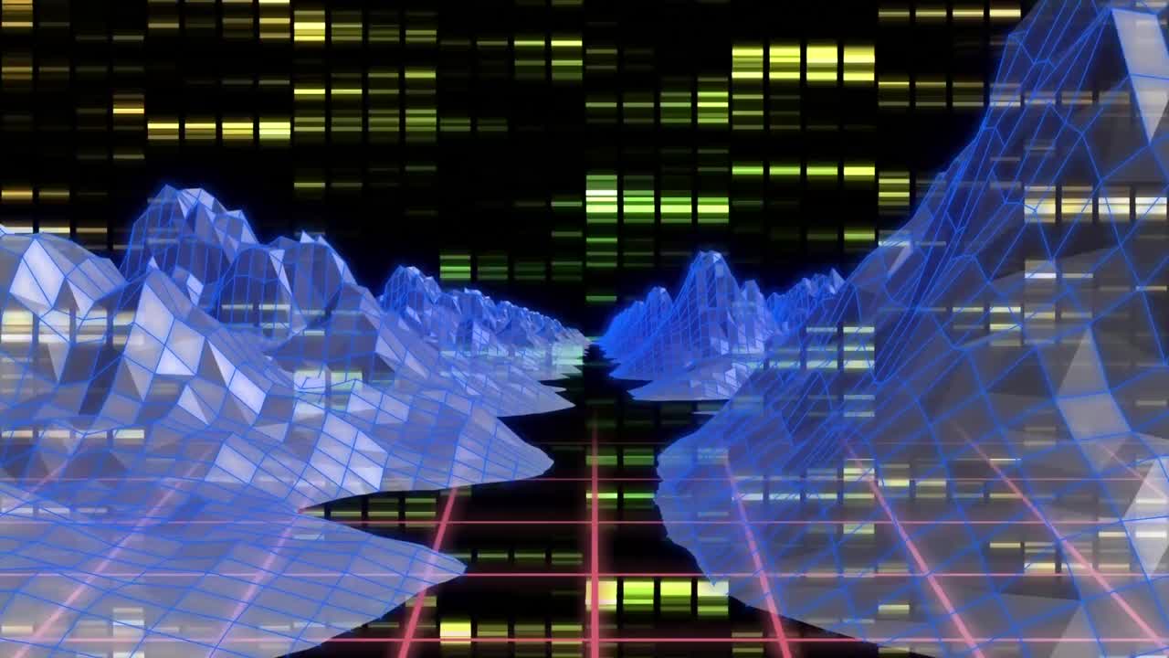 블랙 스페이스에서 빛과 메타버스 풍경의 애니메이션