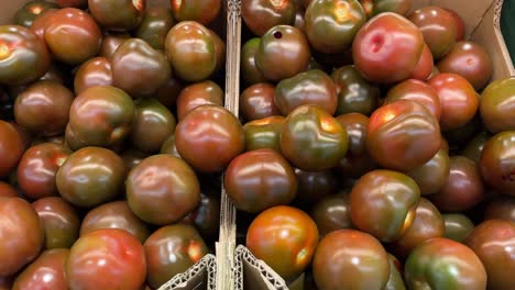 heirloom tomatoes in crates showing diverse colors and shapes