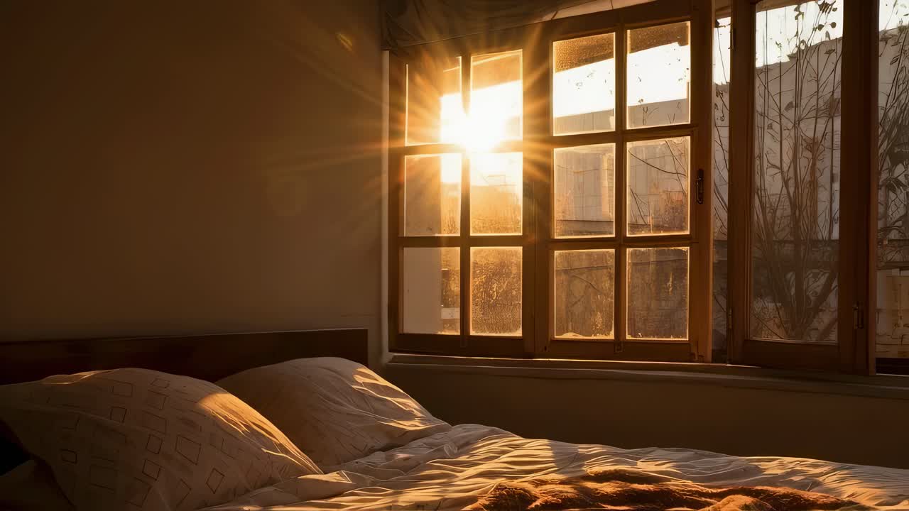 Sunrise in a Cozy Bedroom
