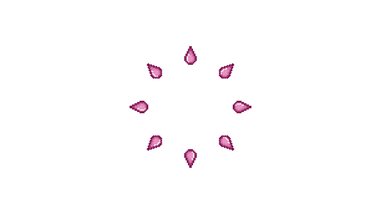 Pixel Art Mini Drop Spinning Circle Animated Overlay Transparent 30fps (1)