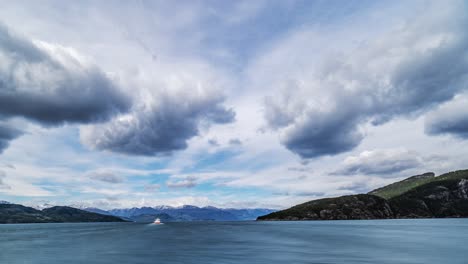 clouds passing above the hardangerfjord