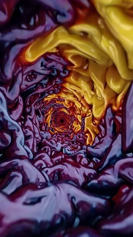 vibrant digital artwork depicting swirling vortex with fluid motion, blending dynamic colors into hypnotic geometric pattern representing abstract tunnel design