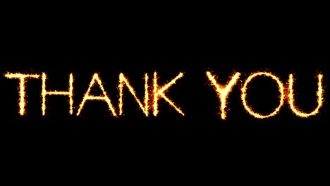 thank you text sparkler glitter sparks firework loop animation