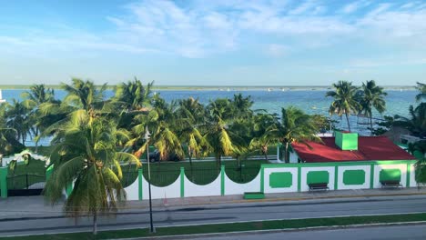 view from bacalar fortress in southern mexico