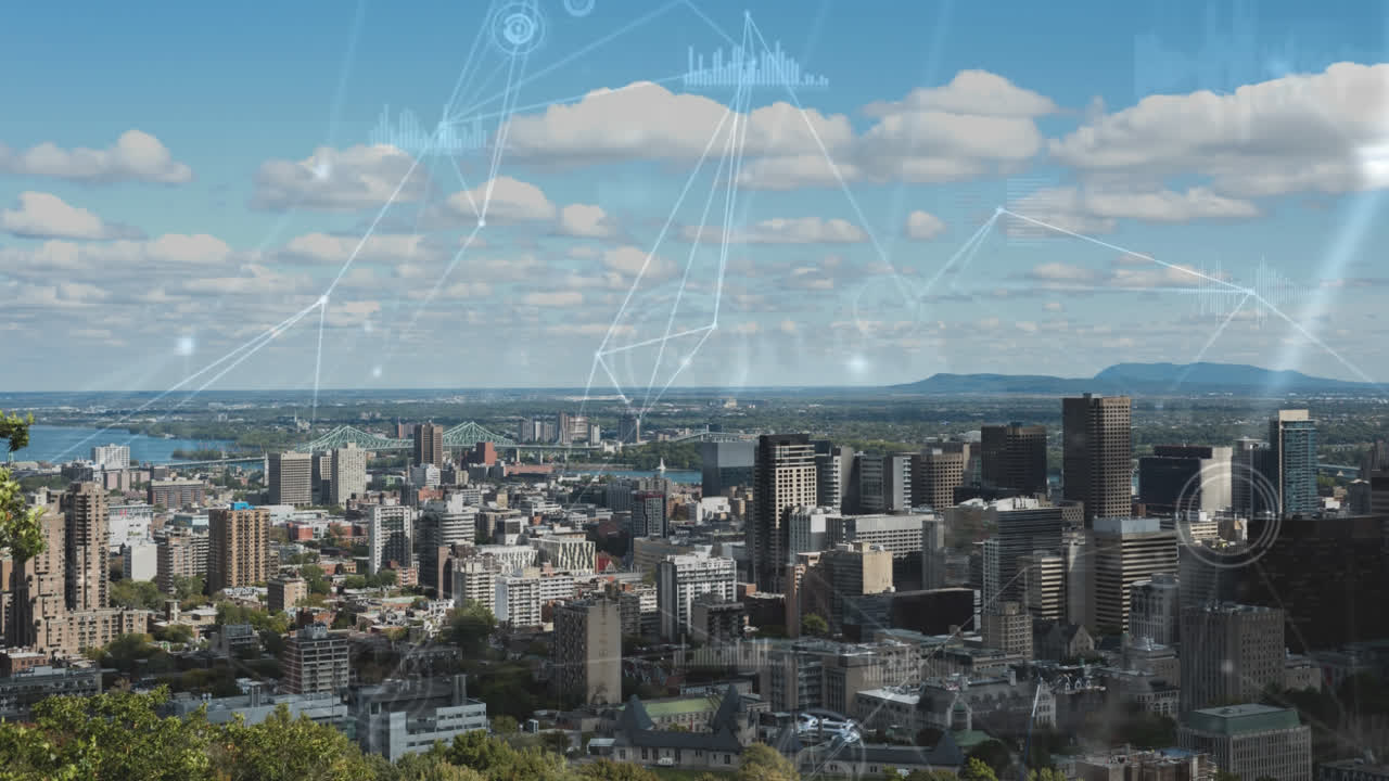 ciudad con datos rotativos