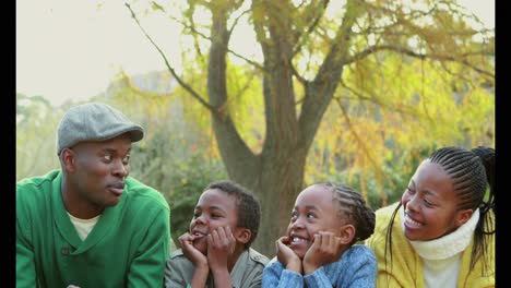 happy family in the country on autumns day