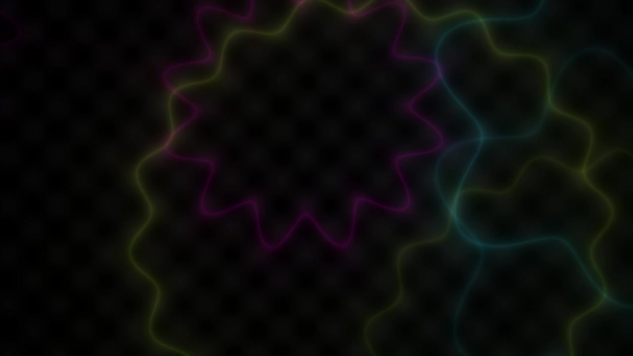 Abstract Neon Wavy Lines Moving on Dark Background