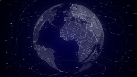 digital globe rotating, zooming in on côte d'ivoire country