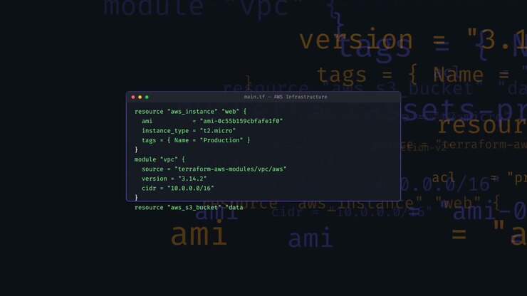 Skrivning af Terraform infrastruktur som kode i en terminal