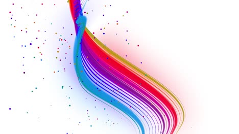 líneas onduladas multicolores o cinta de hermosas rayas vuelan en el aire, suavemente oscilación y onda en fondo blanco. 3d abstracto bucleado fondo creativo 4k con luma mate.