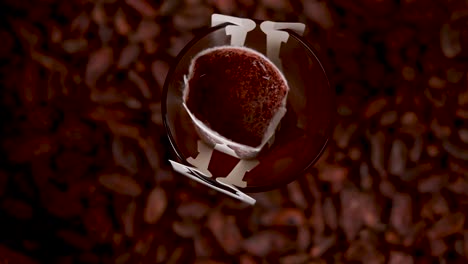 proceso de elaboración de café por goteo con granos de cacao