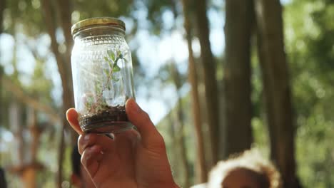 kids and teacher studying botany on a field trip 4k