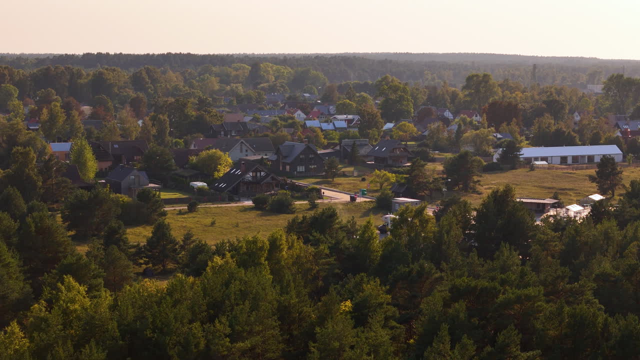 Aerial View of a Suburban Town