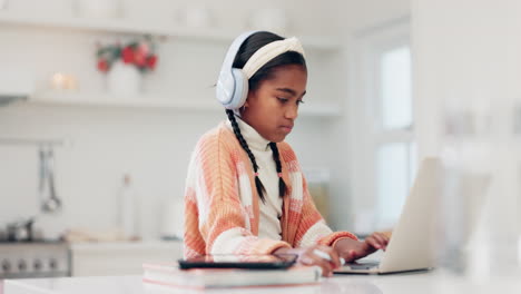 Headphones,-success-and-child-with-a-laptop