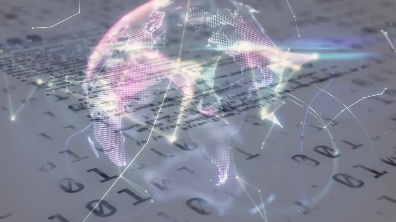 animación de la red de conexiones con el mundo a través del procesamiento de datos