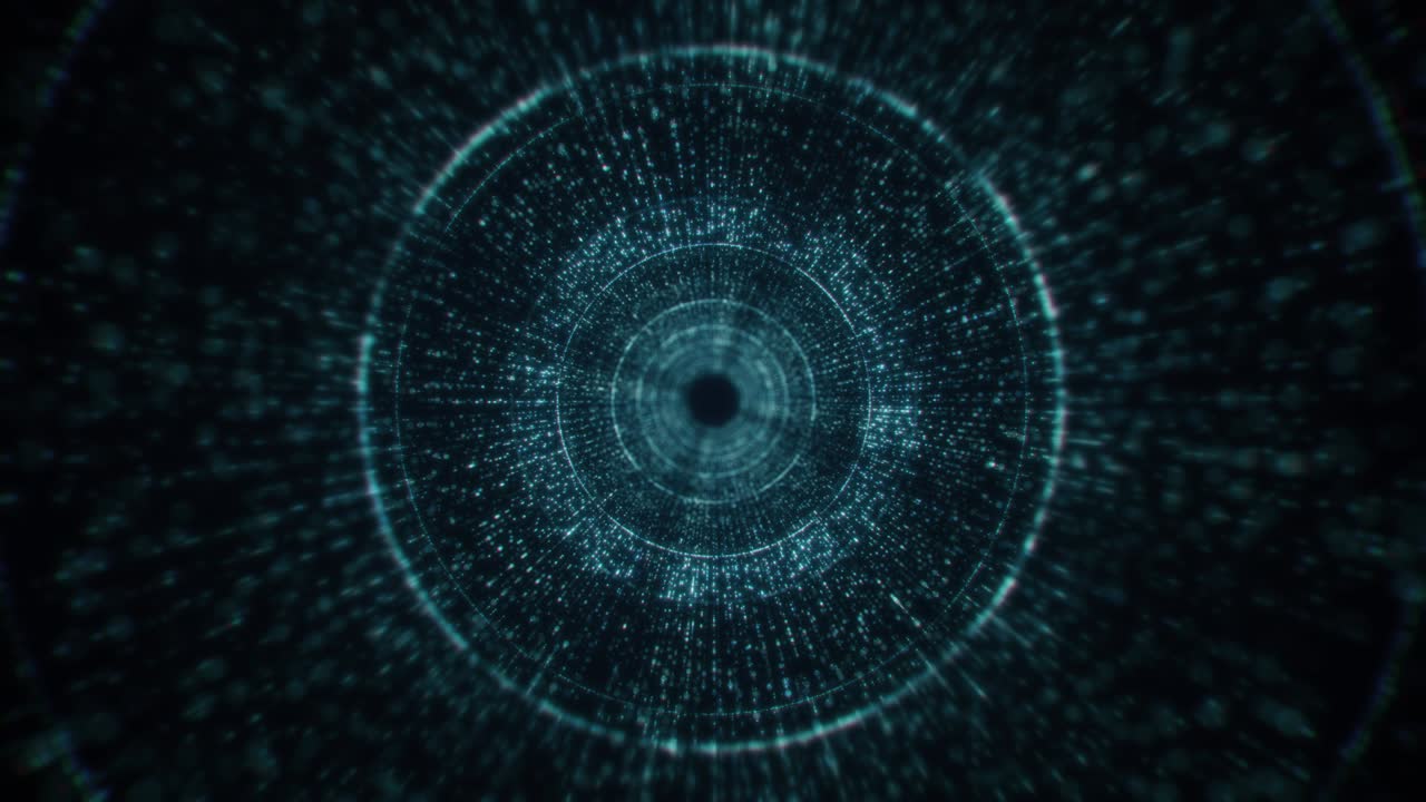 moderna partícula azul círculo abstracto fondo de bucle de túnel