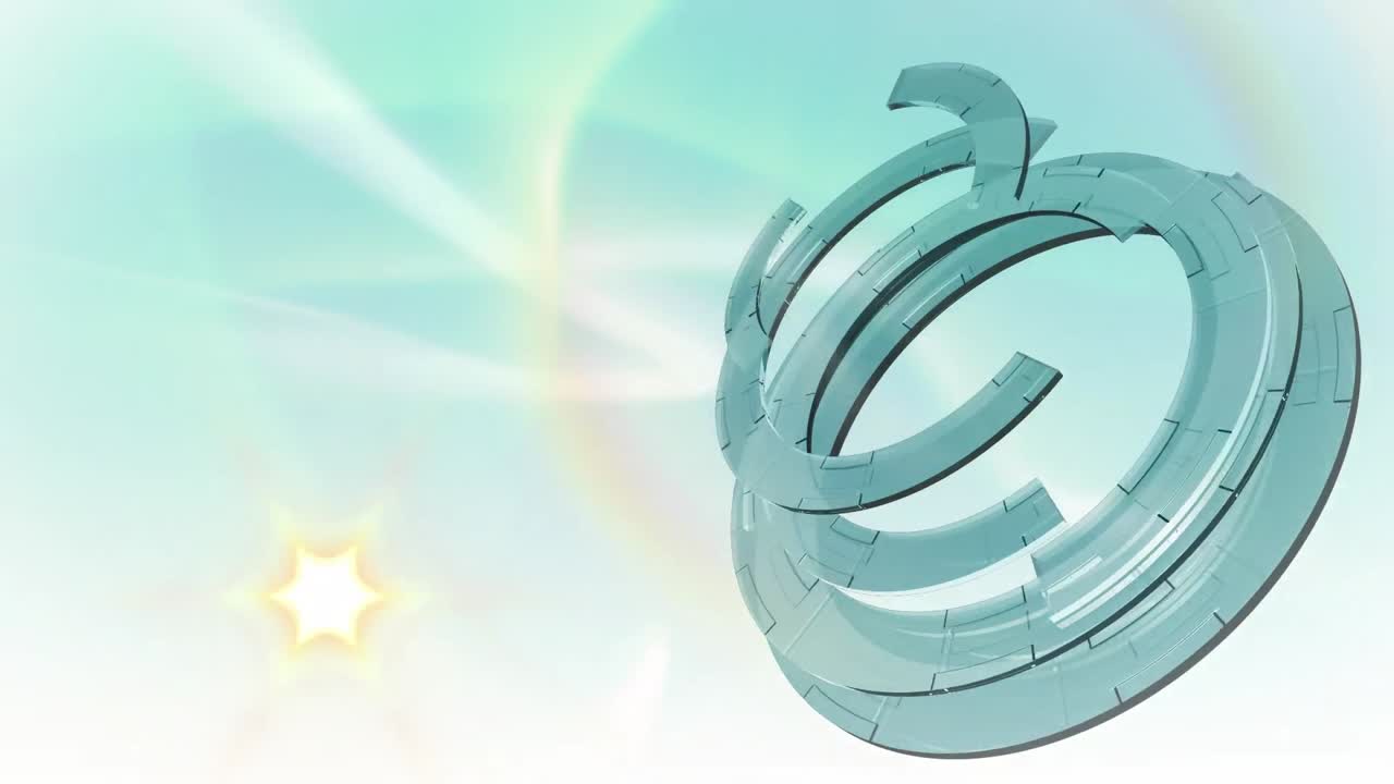 цифровая анимация желтого пятна света на фоне круглых сканеров на синем фоне