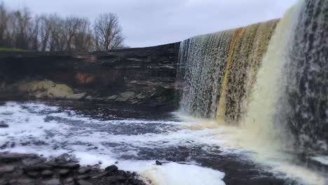 Aerial-drone-view-of-the-Jagala-waterfall-in-Estonia