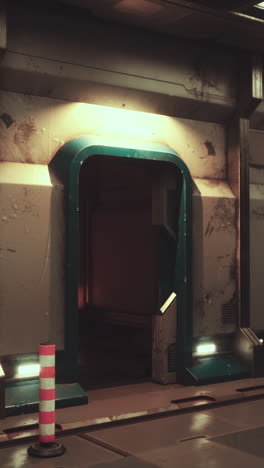 Futuristic Space Corridor with a Door