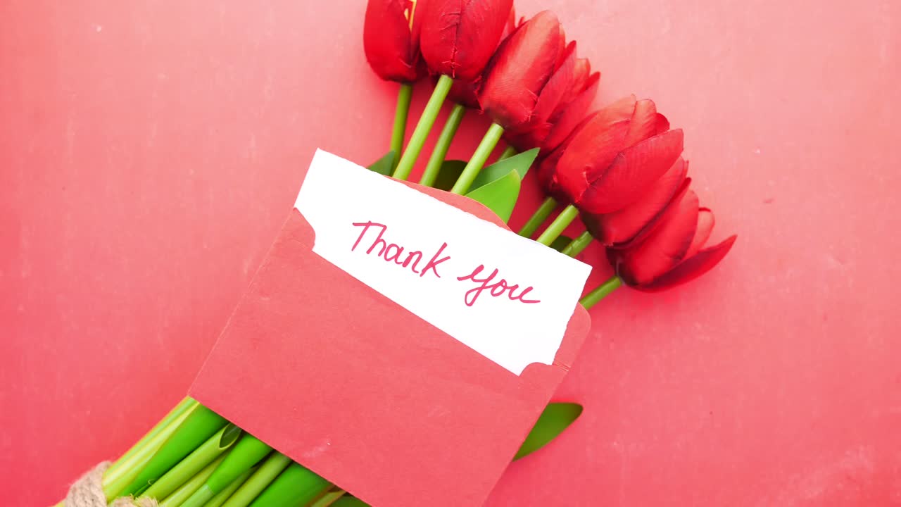 감사 편지와 함께 빨간 립