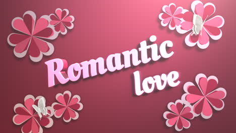 Romantischer-Liebestext-Und-Bewegung-Romantische-Blumen-Am-Valentinstag-Glänzend