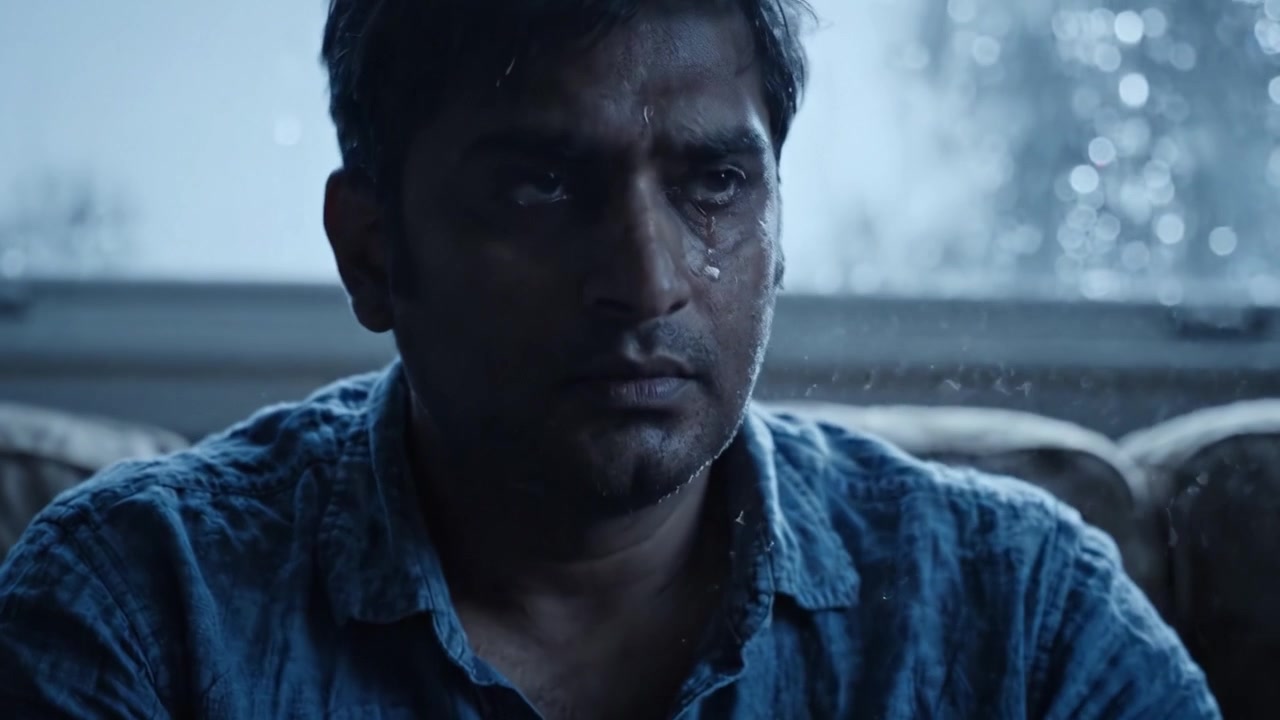 Exploring Themes of Despair and Isolation: A Character's Emotional Journey Through Dark Times Revealed in Two Intense Frames