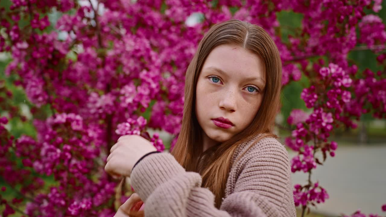 Teenage Girl Brushing Hair Outdoors