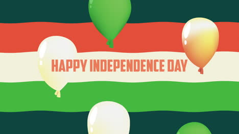 indian independence day lettering and balloons helium