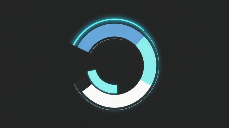 Animated Circular Loading Progress Bar with Blue and White Segments
