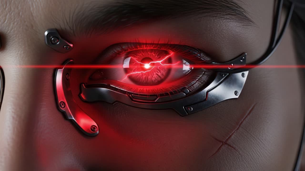 A Futuristic Cybernetic Eye: The Merging of Human Emotion and Mechanical Innovation Captured in Stunning Detail, Highlighting the Advances in Technology and Design