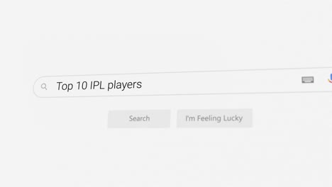 searching for top 10 ipl players on internet browser