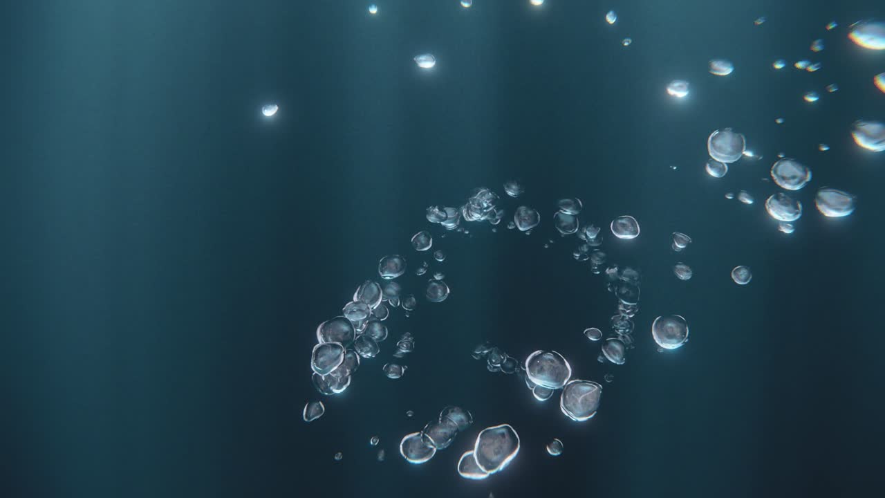 bubble of air in water rendering animation background endless looping