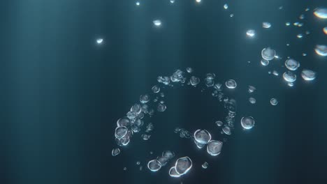 burbuja de aire en el agua renderización de animación de fondo bucle sin fin