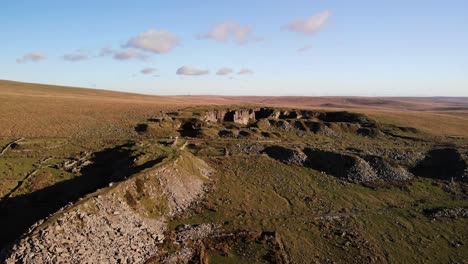 sun lit landscape of foggintor quarry