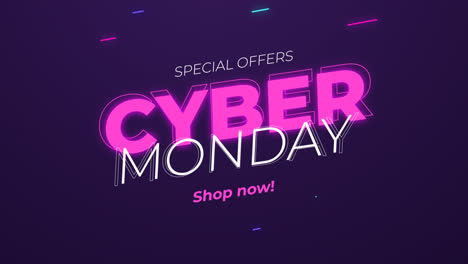 Eine-Animation-Eines-Cyber-Monday-Konzepts-Im-Flat-Design