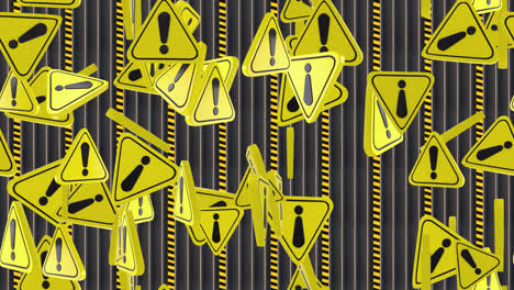 Caution-warning-danger-sign-exclamation-loop-tile-background-swirling