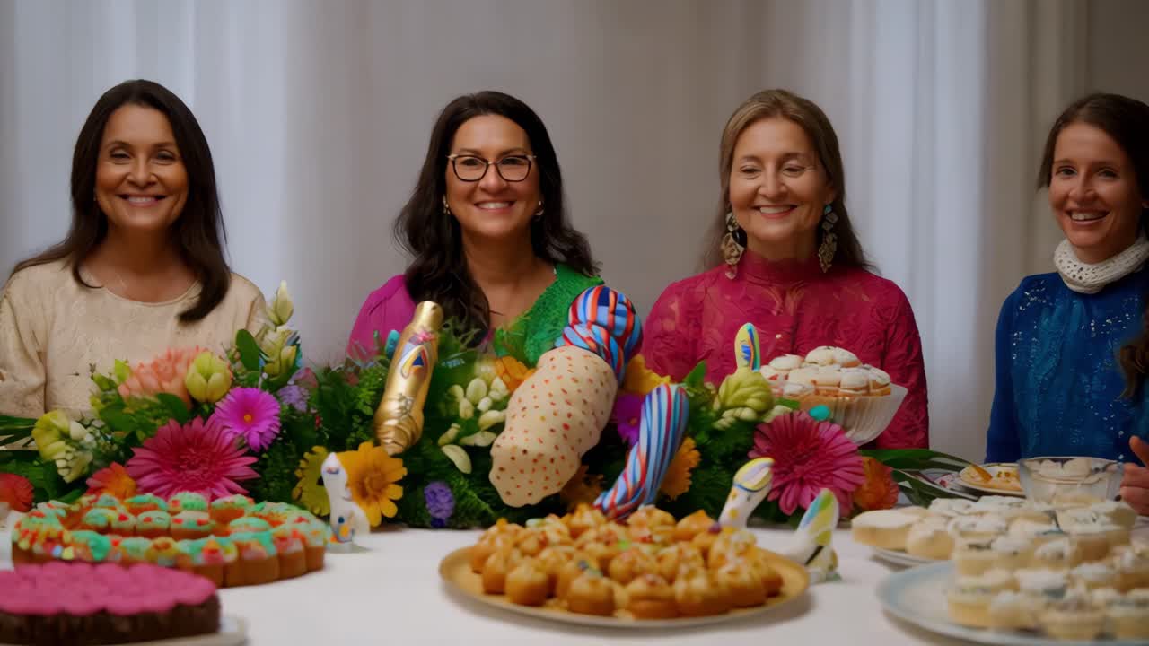 cena de celebración con postres