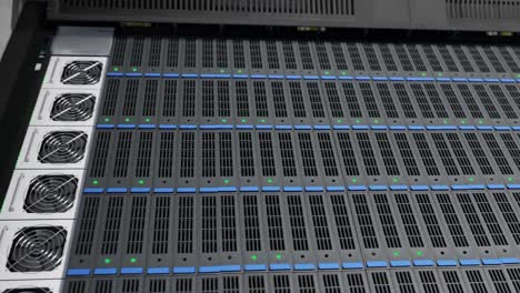 datacenter rack with servers, digital 3d render in vertical