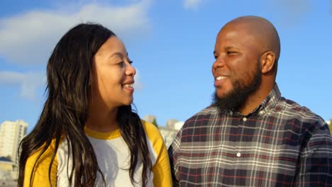 happy couple interacting with each other on a sunny day 4k