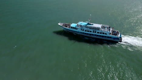 watching the ferry leave from sausalito harbor toward san francisco