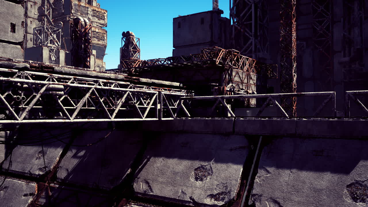 Urban decay and industrial structures in a futuristic environment