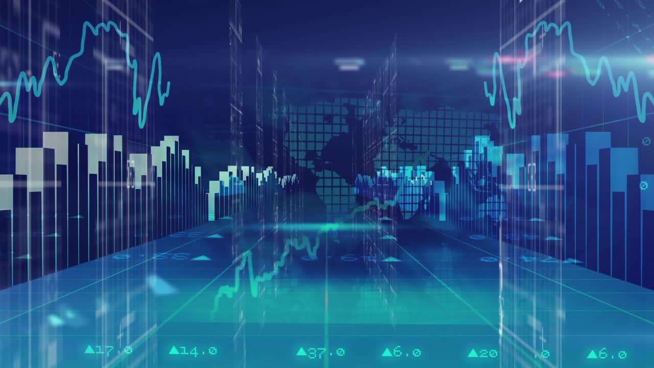 procesamiento de datos frente a un fondo azul