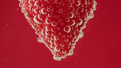strawberry in bubbles